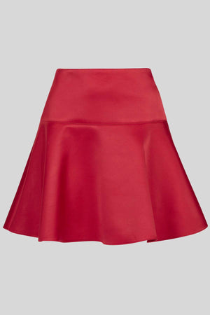 SHORT SKIRT IN LAMINATED SATIN