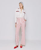 STRIPED PANTS WITH PLEATS