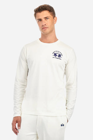 REGULAR-FIT LONG-SLEEVED T-SHIRT IN COTTON