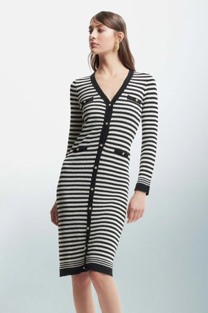 KNITTED DRESS WITH A STRIPED PATTERN - DRESS IN SWEATER MIANNA