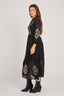 LONG EMBROIDERED DRESS WITH VELVET DETAILS VERA