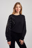 FINE KNIT SWEATER WITH CALENZANA GRAPHIC STRASS