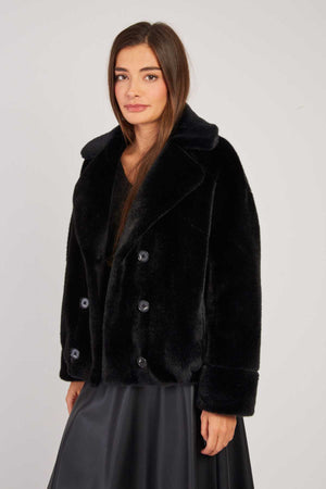 LESLIE BALL JACKET IN FAUX FUR, SOFT LINING