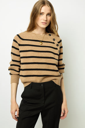 CONTRASTING STRIPE SWEATER - JENNA