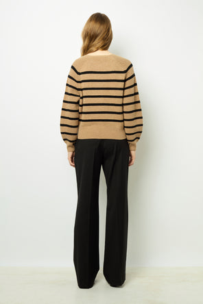 CONTRASTING STRIPE SWEATER - JENNA