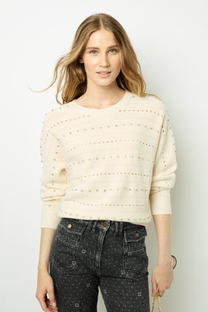 WOOL SWEATER WITH RHINESTONE - JULIANE