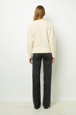 WOOL SWEATER WITH RHINESTONE - JULIANE