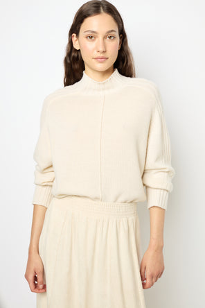 WOOL SWEATER WITH STAND UP COLLAR - JAINA