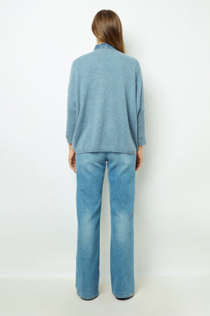 OVERSIZED INDIGO CASHMERE SWEATER - JOURDAN