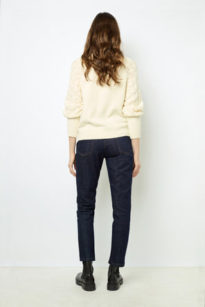 PULLOVER WITH OPENWORK SLEEVES - JOELYNE