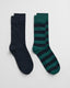 2-PACK BARSTRIPED & SOLID SOCKS